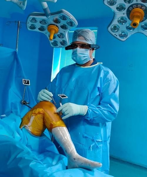 Joint replacement surgery in theatre